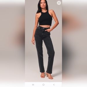 A&F 90s straight ultra high rise jeans